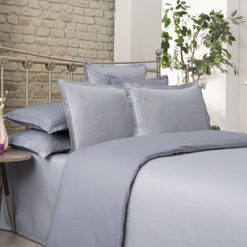 Pościel bawełniana 200x220 OLIVE LILAC, materiał typu Lacoste